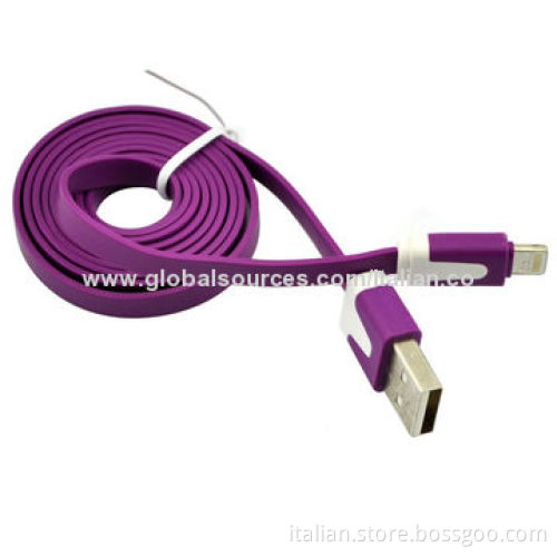10 Colors Noodle-shaped Micro USB Cable for Samsung Galaxy, RIM's BlackBerry and More, Easy to Use